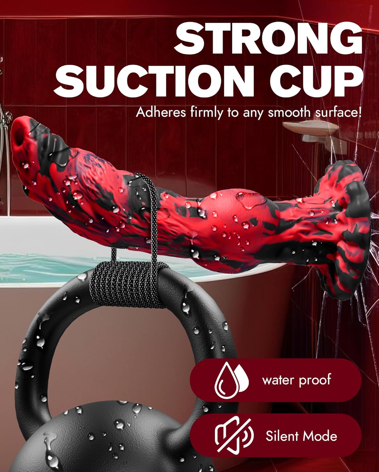 Thrusting Dildo Monster Fantasy Vibrator - 9.6" Thick Horse & Dog Dildos,8 Vibration & 8 Thrusting Modes