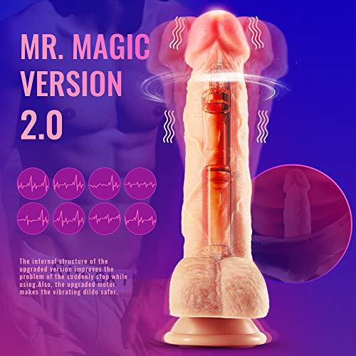 Thrusting Dildo Vibrator with Rotation and Heating Sex Toy
