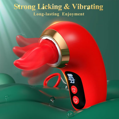 App-controlled clitoral vibrator with licking and suction functions; features 3 strong suction modes and 9 vibration modes.