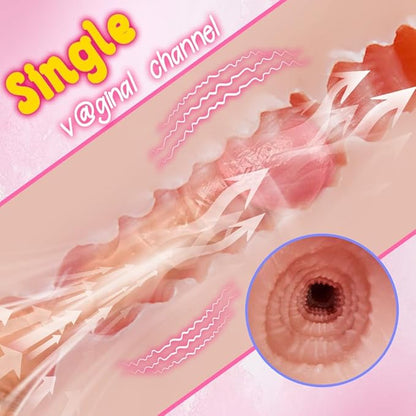 5 Sucking & 7 Vibrating Sex Doll for Men, Realistic Pussy Ass Automatic Masturbator Masturbator Doll with 3D Vaginal Channel