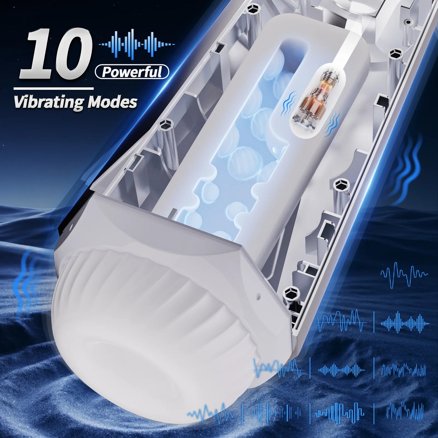 SENSIVO Automatic Male Masturbator Adult Sex Toys, Male Sex Toys with 10 Vibrating Modes,3 Squeezing & Suction Modes, Male Stroker Sex Toys for Men