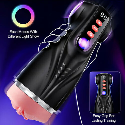 Co-branded: 3 Sleeves Pocket Pussy Penis Pump with 9 Sucking & 9 Vibrating Male Masturbator