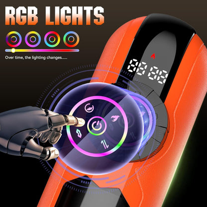 Heating Male Masturbator Penis Pump, Upgrade 5 in 1 Male Sex Toys for Men, AI Interaction APP Control with 9 Vibrating & Licking & Thrusting & Suck Modes
