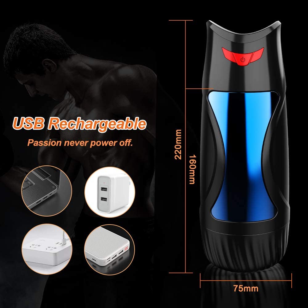 Electric Pocket Pussy Male Masturbator Cup - Adorime 3D Stroker with Realistic Vagina Texture for Men Solo Play Oragsm, Lifelike Masturbation Adult Sex Toys with 10 Intense Vibrating Modes & Clamping