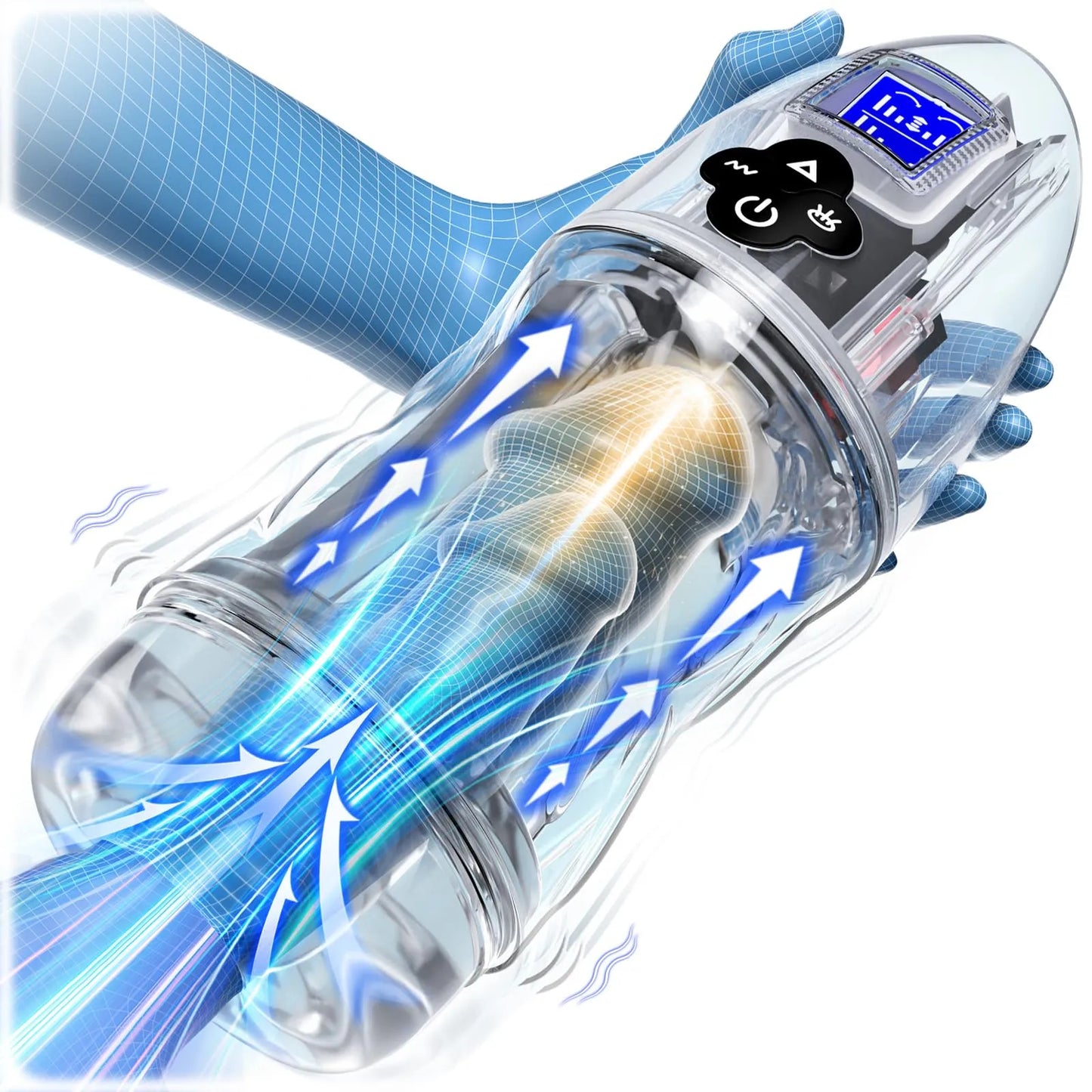 😍 2026 Hot-Selling New Masturbator 🚀 – 💋 Fully Transparent Vibrating, Sucking, and Moaning Male Masturbator 🎁