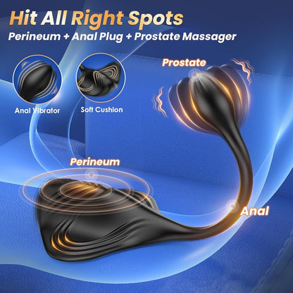Dual Motor 9+9 Vibrator Anal Dildo Beads Prostate Massager & Penis Training Sit Ride Perineum Clitoral Stimulator