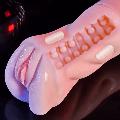 Beate - 5 Sucking Oral Swallowing 10 Vibrating Massage Training Masturbation Cup,Star-starring identical mold production