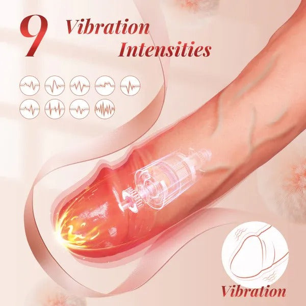 APP Controlled 9 Vibrating Penis Extender Sleeve With Cock Ring