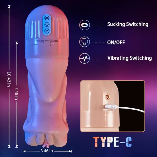 Beate - 5 Sucking Oral Swallowing 10 Vibrating Massage Training Masturbation Cup,Star-starring identical mold production