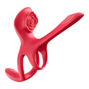 3-in-1 vibrating penis ring equipped with 3 powerful vibration motors and 10 vibration modes