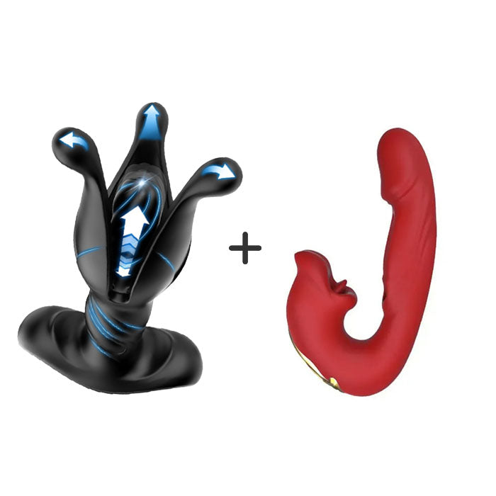 9 Tension Shock Flapping & 9 Thrusting Vibrating Prostate Massager & Uterine Stimulator