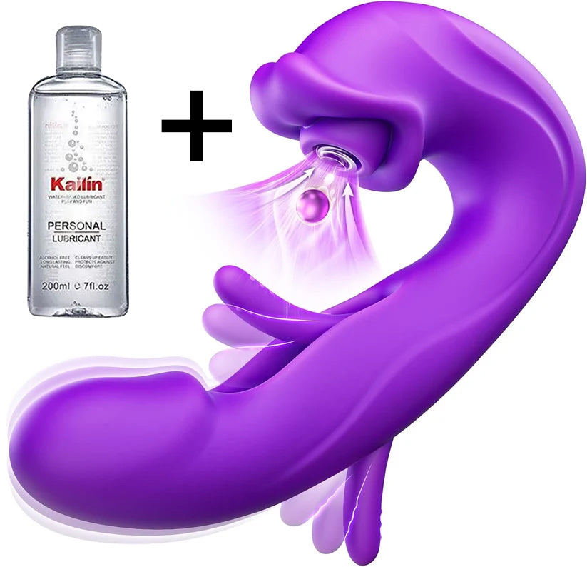 MOOLIGIRL Sucking Vibrator Women Sex Toys - AI Sync Flapping G Spot Vibrator Dildo with 7 Suction & Vibration Modes for Clitoral Nipple Stimulation, App Control Couples Thrusting Adult Toys & Games