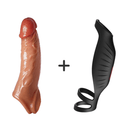 APP Controlled 9 Vibrating Penis Extender Sleeve With Cock Ring