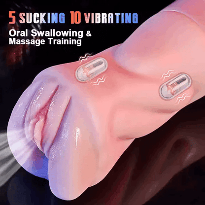 Beate - 5 Sucking Oral Swallowing 10 Vibrating Massage Training Masturbation Cup,Star-starring identical mold production
