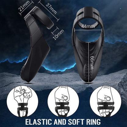 10 Vibration Modes Double Penis Ring Vibrator with Taint Teaser