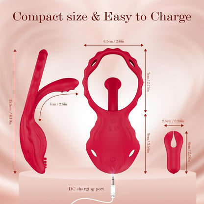 Nipple Clamps Vibrating Panties - Wireless Remote Control Personal Massager with 10 Vibration Modes