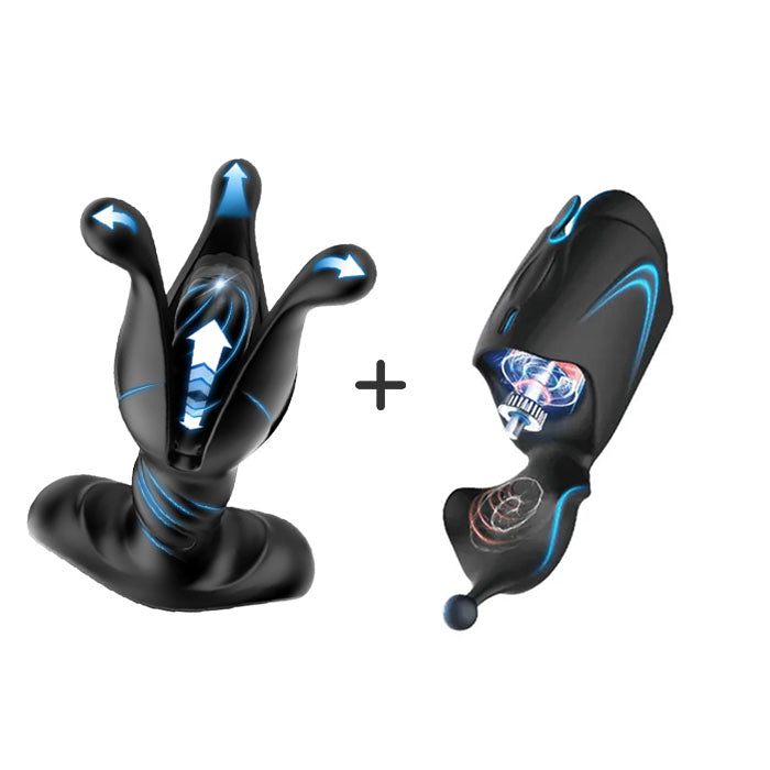 9 Tension Shock Flapping & 9 Thrusting Vibrating Prostate Massager & Uterine Stimulator