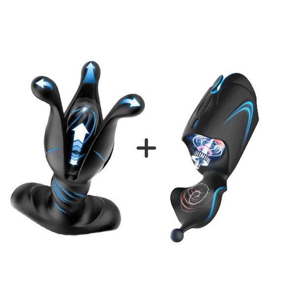 9 Tension Shock Flapping & 9 Thrusting Vibrating Prostate Massager & Uterine Stimulator