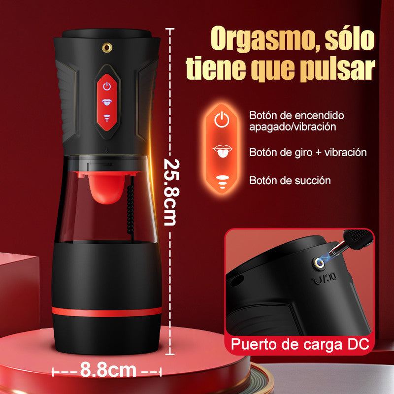 Immersive Male Masturbator: Features Headphone Sync with 9 Vibration, 9 Suction, and 9 Rotation Modes