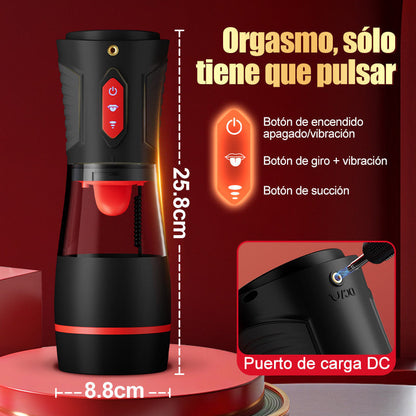 Immersive Male Masturbator: Features Headphone Sync with 9 Vibration, 9 Suction, and 9 Rotation Modes