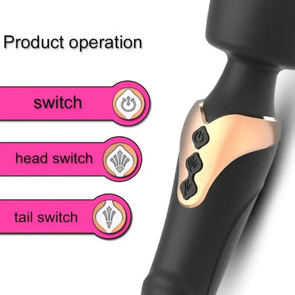 Double Ended Vibrator Wholesale Rechargeable Powerful Vibrating Wand Massager G Spot Dildo Vibrators Factory