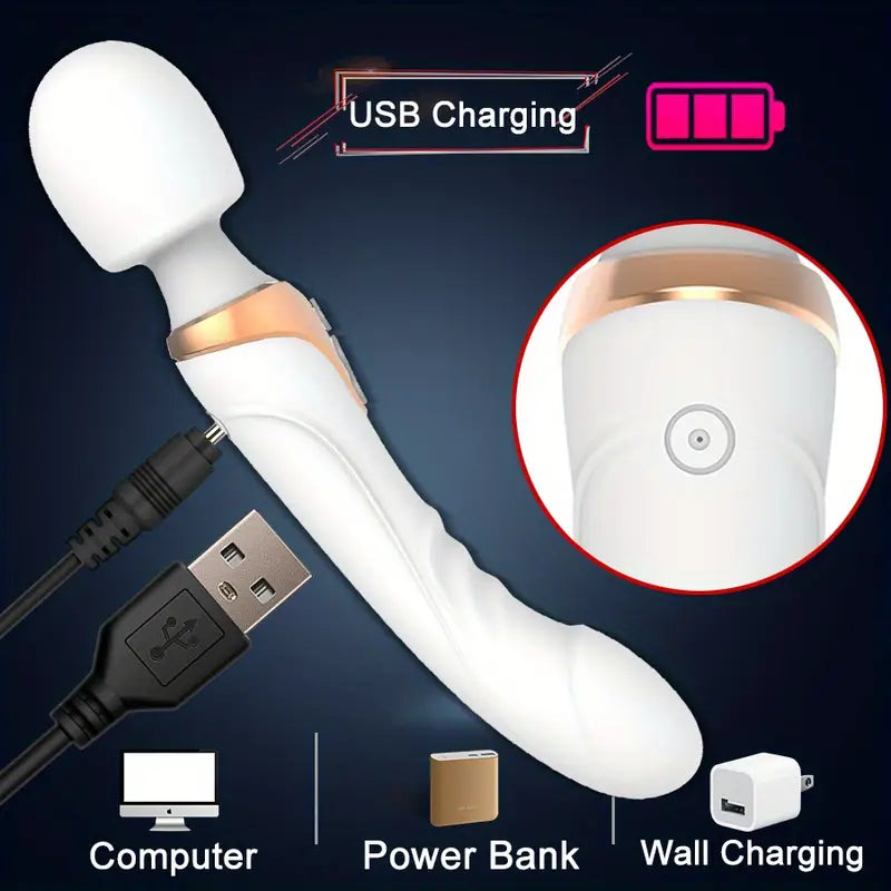 Double Ended Vibrator Wholesale Rechargeable Powerful Vibrating Wand Massager G Spot Dildo Vibrators Factory