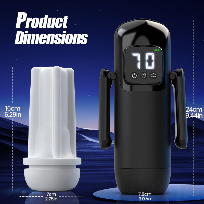 Phantom - 7 Suctions 7 Vibrations  Dual Handles  Large Granule Channel Texture  Male Masturbator