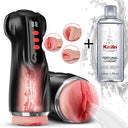 Co-branded: 3 Sleeves Pocket Pussy Penis Pump with 9 Sucking & 9 Vibrating Male Masturbator