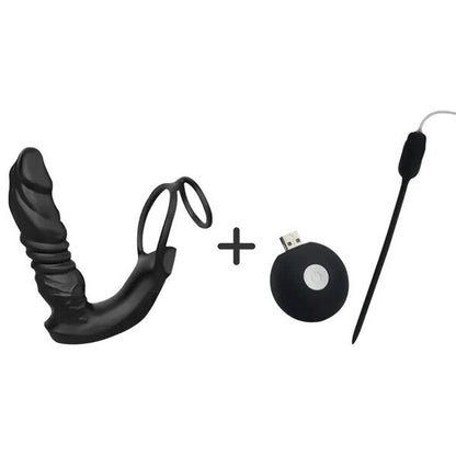 APP Control 9 Vibrating Thrusting Prostate Massager With Dual Cock Rings