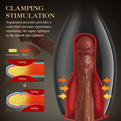 Sucking Vibrating Heating Handjob Cup with Built-in Airbag