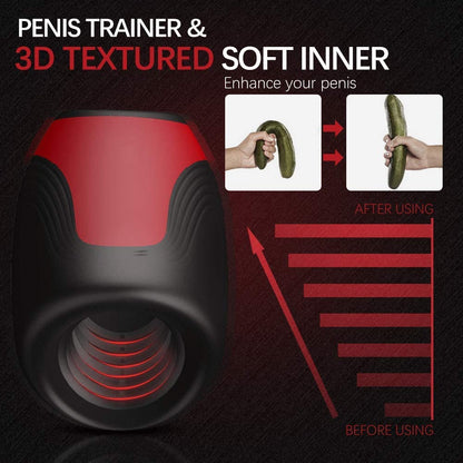 9 Vibrating 6 Sucking Heating Deep Throat Masturbation Blowjob Cup