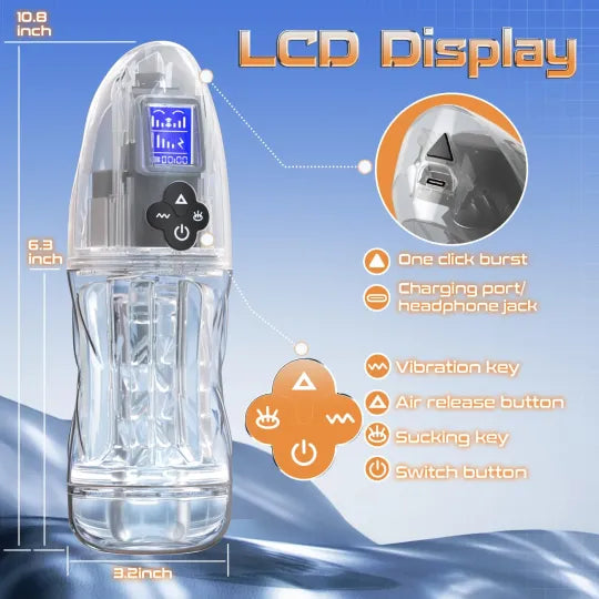 😍 2026 Hot-Selling New Masturbator 🚀 – 💋 Fully Transparent Vibrating, Sucking, and Moaning Male Masturbator 🎁