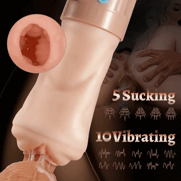 Beate - 5 Sucking Oral Swallowing 10 Vibrating Massage Training Masturbation Cup,Star-starring identical mold production