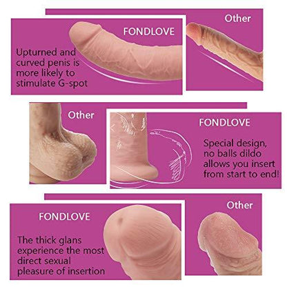 8 Inch Huge Glans Lifelike Penis Realistic Dildo
