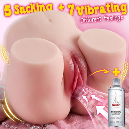 5 Sucking & 7 Vibrating Sex Doll for Men, Realistic Pussy Ass Automatic Masturbator Masturbator Doll with 3D Vaginal Channel