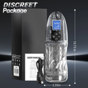 HellofuntoysTM Fully Transparent Vibrating Sucking Voice Male Mechanical Stroker