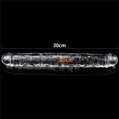 12 Inch Transparent Big Double Head Dildo