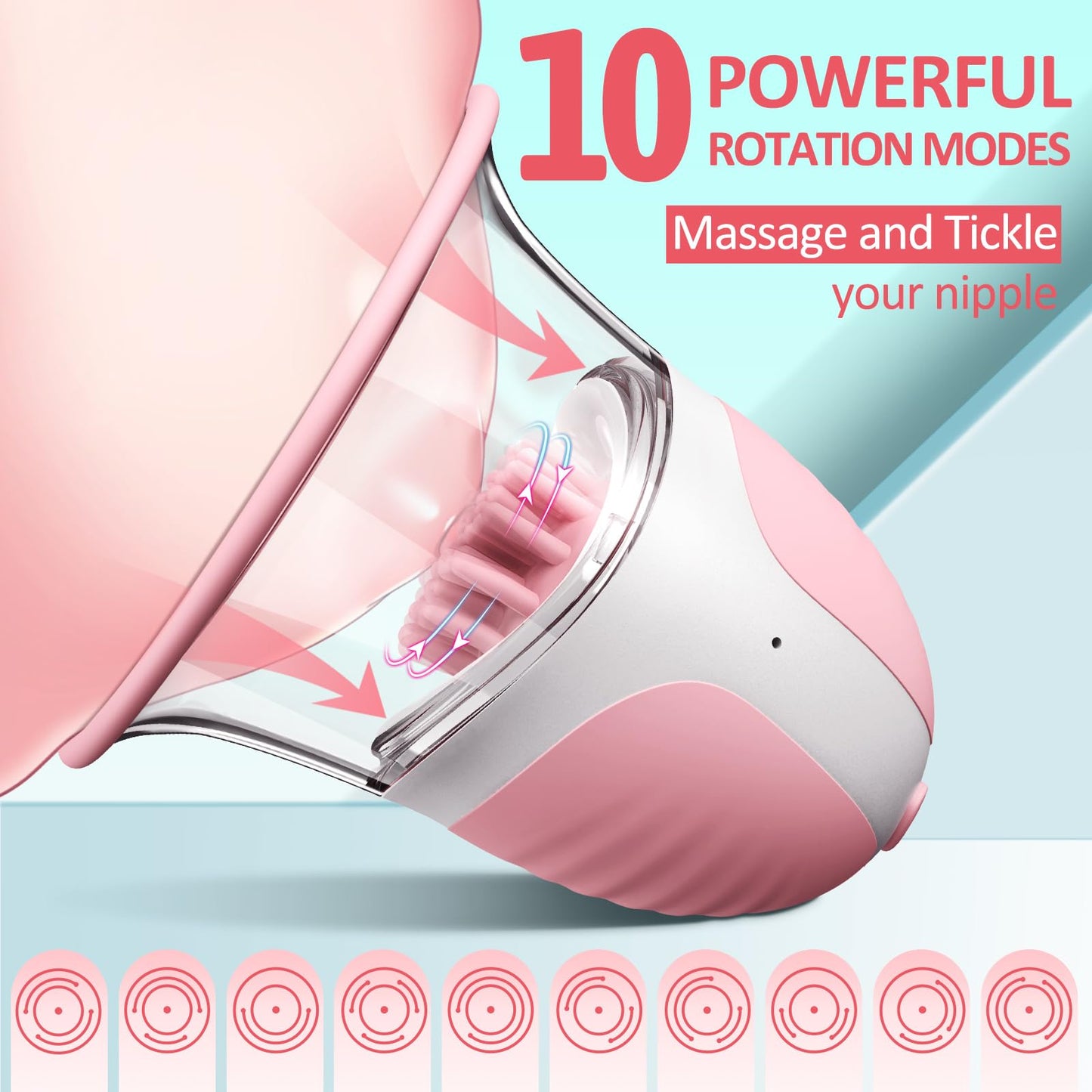 Vibrating Sucking 360° Rotational Stimulation Nipple Sucker