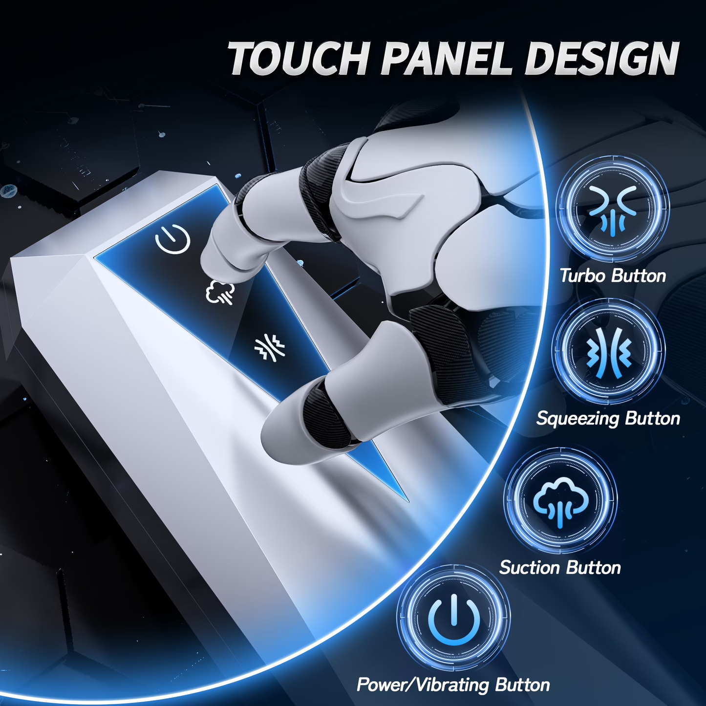 SENSIVO Automatic Male Masturbator Adult Sex Toys, Male Sex Toys with 10 Vibrating Modes,3 Squeezing & Suction Modes, Male Stroker Sex Toys for Men
