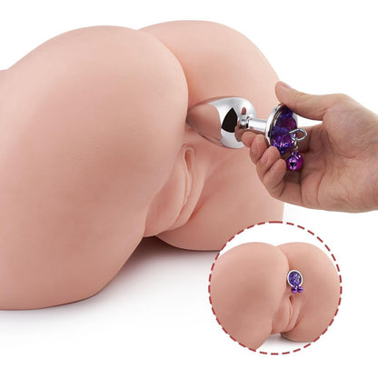 3PCs Metal Double Bells Jewel Anal Plug Set Adult Toy
