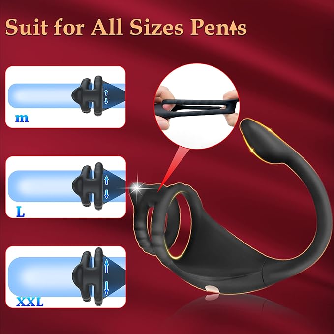 Vibrating penis ring stain stimulator with mini bullet, remote control, anal plug, prostate massager, penis ring, male vibrators for men, sex toys for adult partners