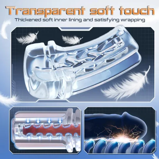 😍 2026 Hot-Selling New Masturbator 🚀 – 💋 Fully Transparent Vibrating, Sucking, and Moaning Male Masturbator 🎁