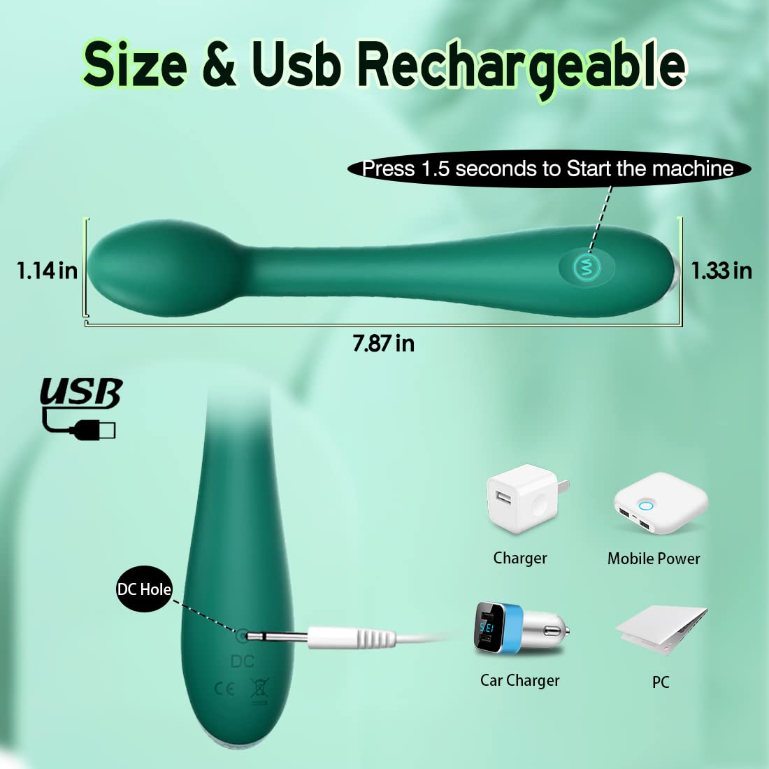Clitoral Tits Anal Stimulator Dildo with 12 Powerful Vibrating Modes