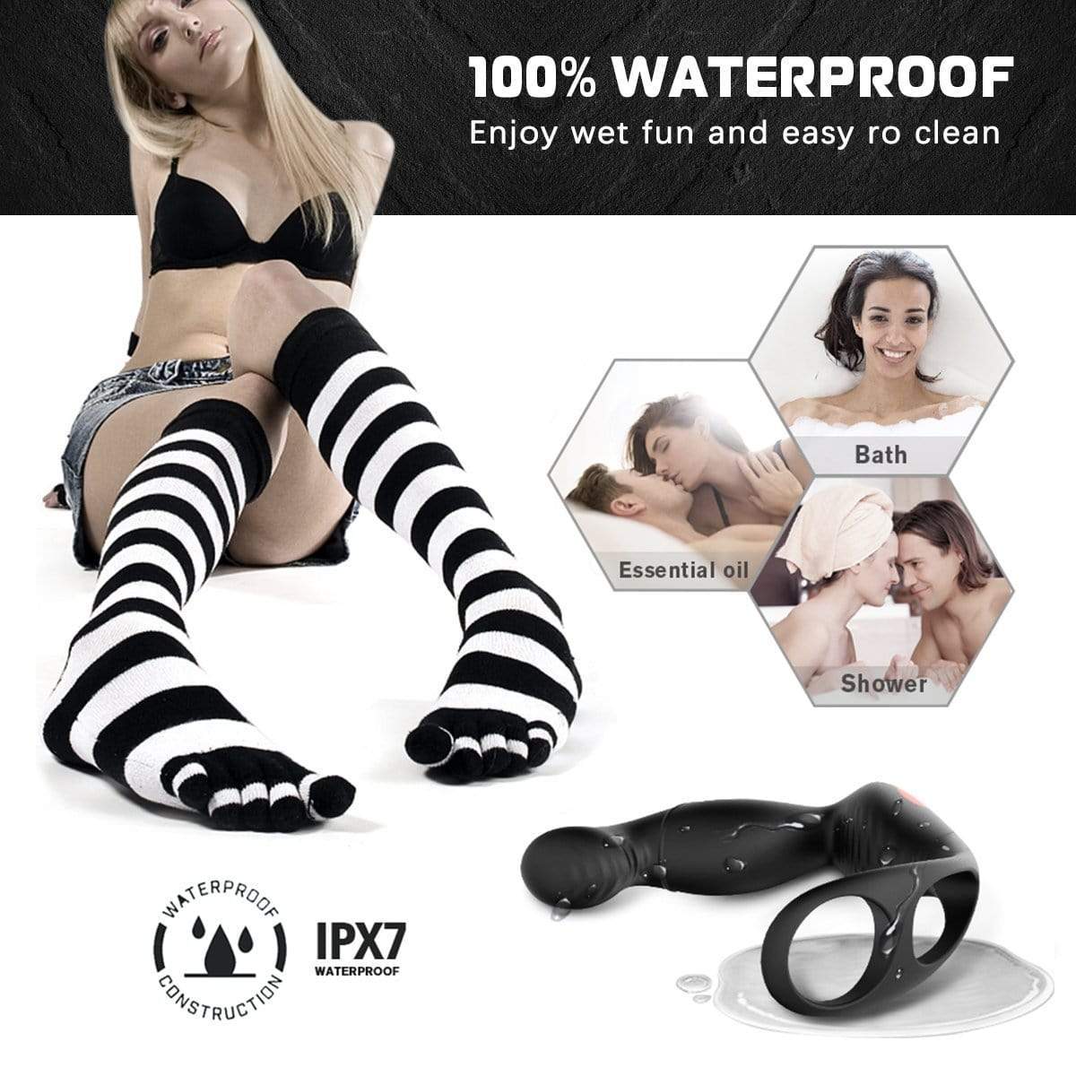 3IN1 Remote Control Prostate Massager With Penis Ring